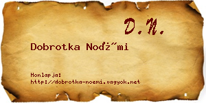 Dobrotka Noémi névjegykártya